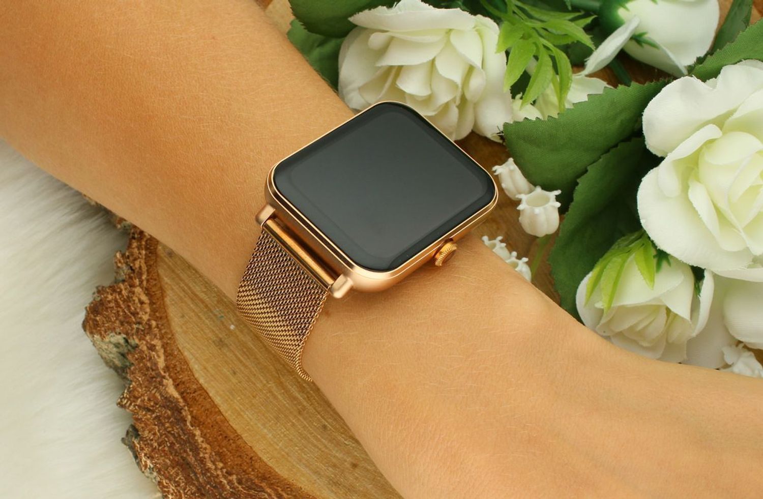 Smartwatch damski Garett GRC Classic złoty stalowy  (2).jpg